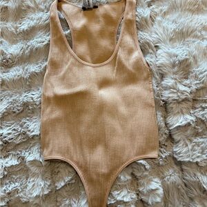 Tan Ribbed Bodysuit